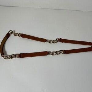 Michael Kors Belt Leather Gold Chain Link Size M 36" - 38"